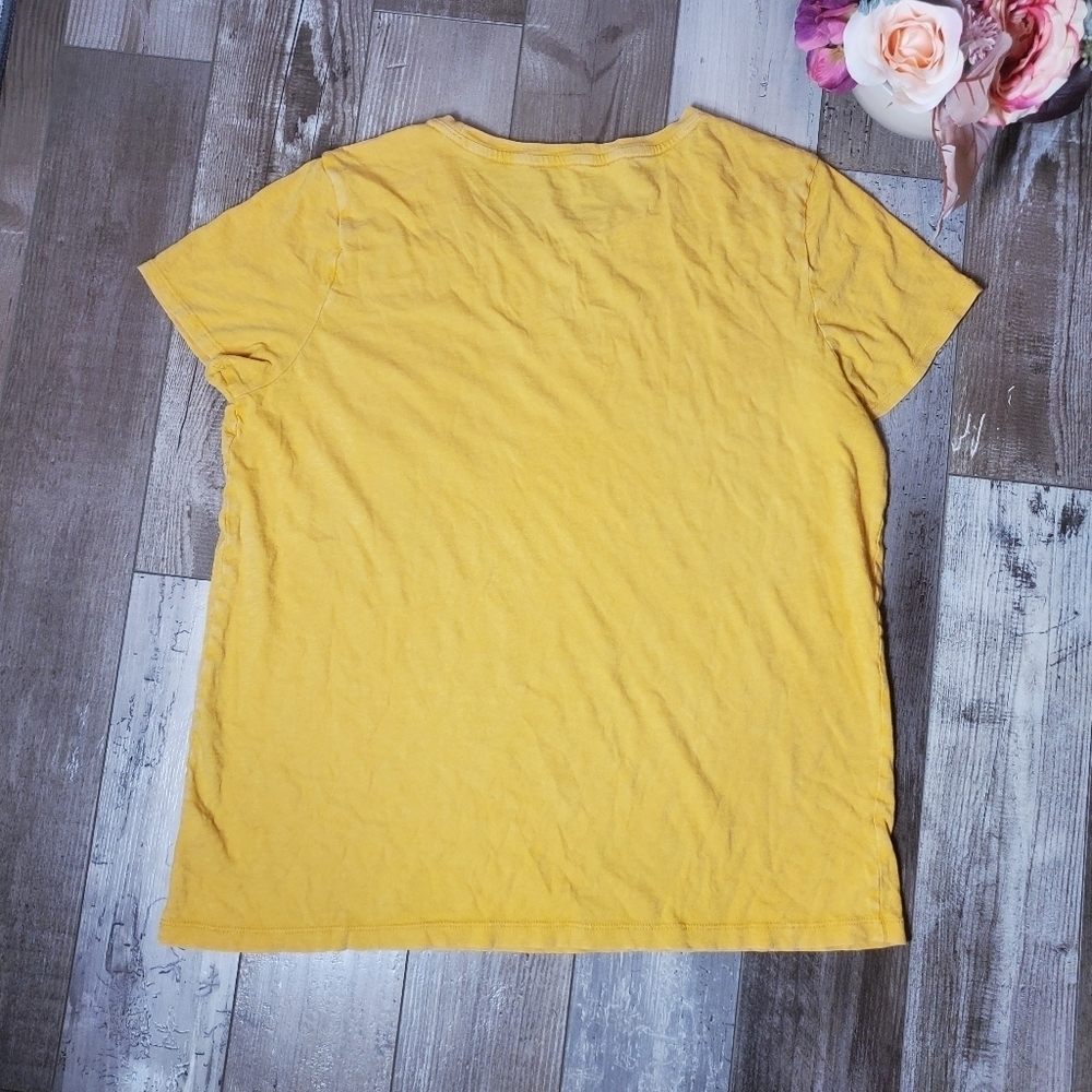 Universal Thread Cotton Mustard Yellow Scoopneck Pocket Tee Women's Size XL - Picture 6 of 11